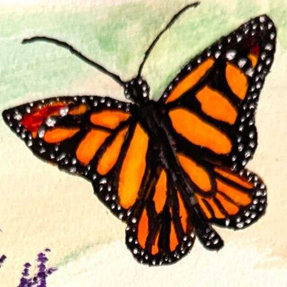 Original Watercolor Painting Monarch Waystation -Butterfly Kentucky Framed 17x21 - Picture 3 of 9